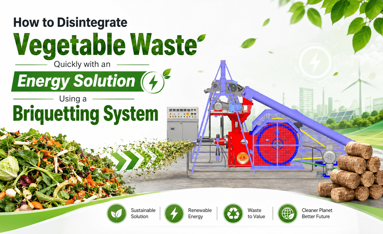 Vegetable Waste to Briquetting